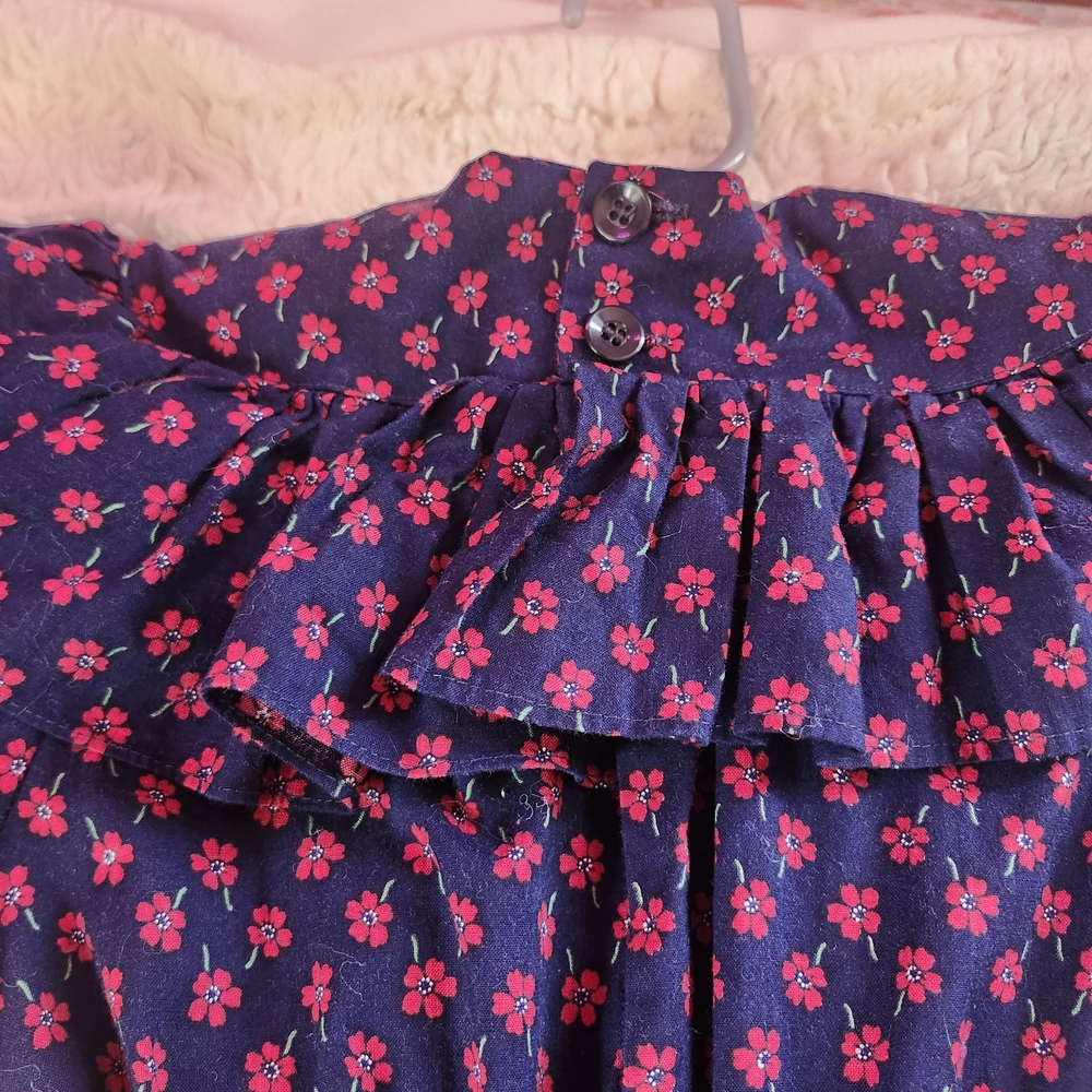 Yves Saint Laurent Kids Floral Dress - Navy and Red